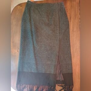 Vintage Parisian Signature Maxi Pencil Skirt Green And Black Size 10
